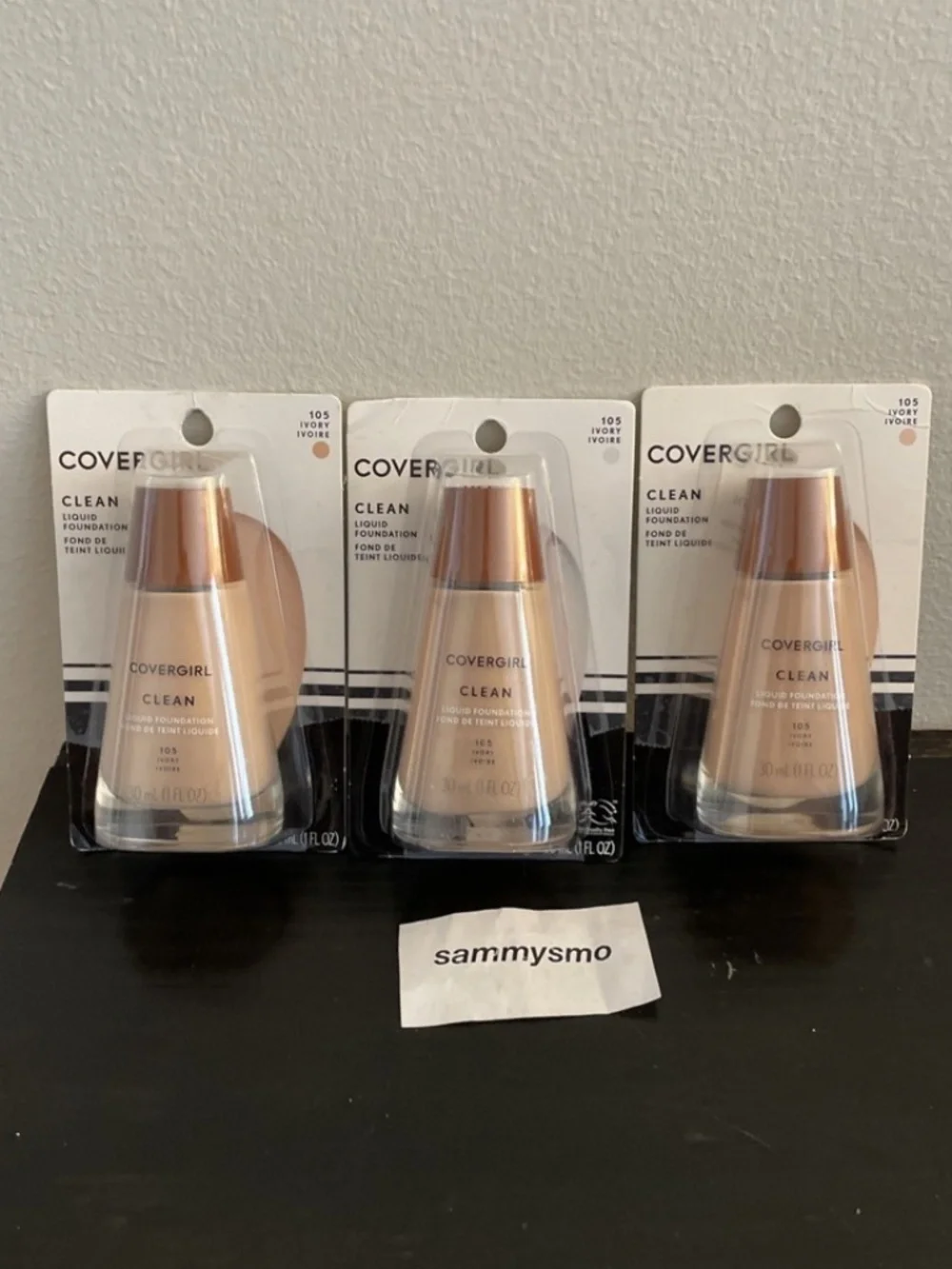 Covergirl Clean Liquid Foundation # 105 Ivory, 1 oz., x3 DISCONTINUED